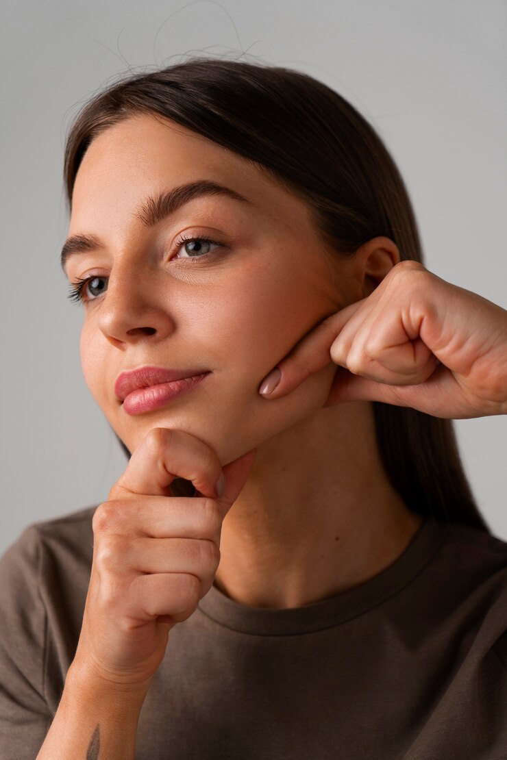 side-view-woman-practicing-facial-yoga_52683-120122